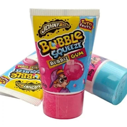 Johny Bee Bubble Squeeze Bubble Gum in a Tube
