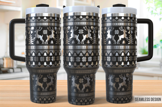 40oz Ugly Christmas Sweater Reindeer