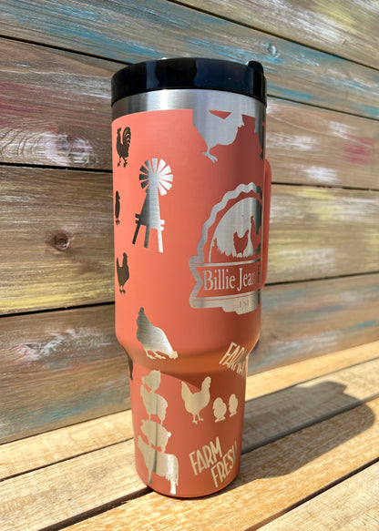 40oz Chicken Coop Chic Tumbler