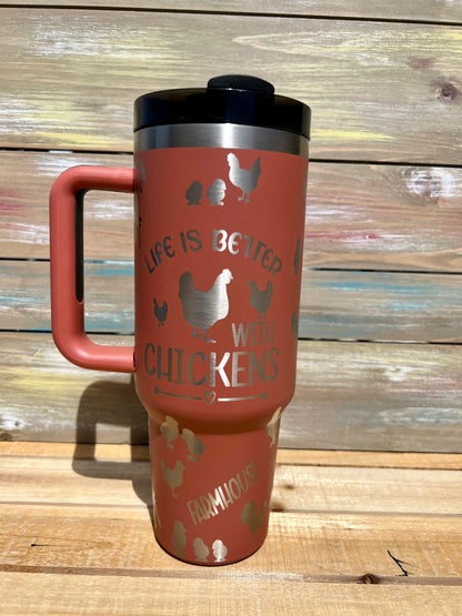 40oz Chicken Coop Chic Tumbler