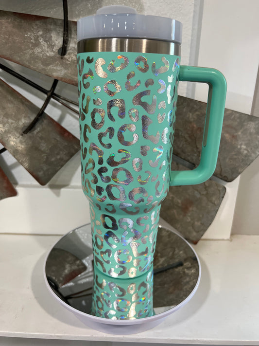 40oz Holographic Leopard Tumbler